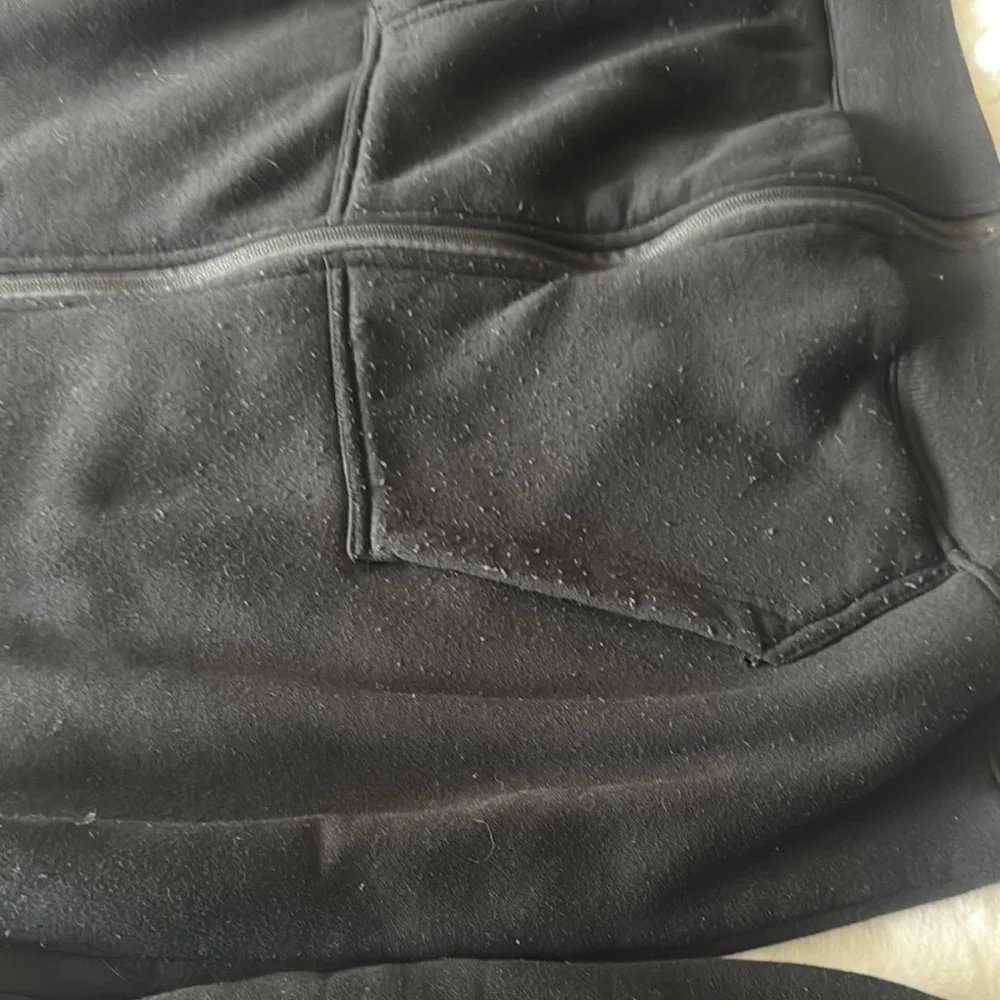 Black Blue Ice XXL Zip Up Sweater with Hood and Ribbed Cuffs